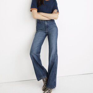 Madewell 11" High-Rise Flare Jeans in Mersey Wash: Welt Pocket Edition Size 28